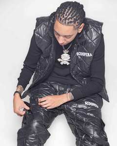 Conjunto de pantalones y chaqueta acolchados bordados personalizados para hombre, chándal, chándal para hombre, conjuntos de chaleco y pantalones acolchados de 2 piezas - Product Image 5