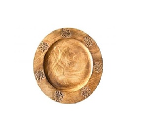 Placa de cargador de madera con diseño de flores, forma redonda, hecha a mano, debajo de la placa, nueva placa de cargador de lujo de calidad Superior - Product Image 1