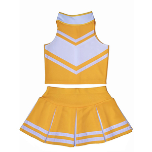Tenues de cheerleading personnalisées en spandex/polyester, nouveau design, vente en gros, uniforme de cheerleader à manches courtes pour femmes adultes - Product Image 1