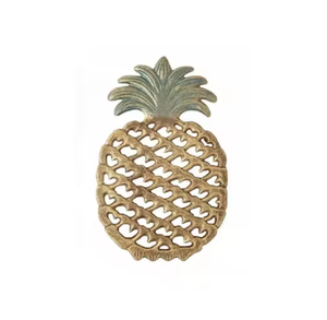 Dessous de plat en métal moulé décoratif antirouille or Premium ananas coussin de service écologique léger cuisine et salle à manger décor - Product Image 1