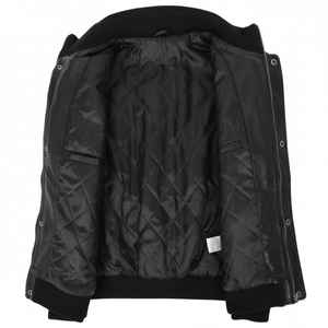 Chaqueta Bomber de Cuero Genuino Negra para Hombre, Cuello Alto, Estilo Motociclista, Forro Acolchado Cálido, Ropa de Abrigo de Invierno, Cierre de Cremallera Informal - Product Image 4