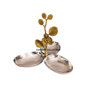 Bol à fruits décoratif en métal argenté de qualité supérieure avec design haut de gamme pour les maisons contemporaines et classiques Bol à noix - Product Image 2