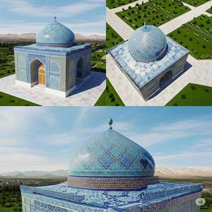 El Masjid Celestial Moderno, Tallado a Mano en Mármol Blanco, Interior y Exterior Totalmente Personalizables, Montaje en Techo, HAYAT INDUSTRIES - Product Image 2