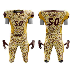 ชุดเครื่องแบบฟุตบอลอเมริกันใส่ได้ทั้งชายและหญิงชุดทีมกางเกงขาสั้นผ้าโพลีเอสเตอร์แห้งเร็วพิมพ์ลาย - Product Image 4