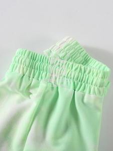 กางเกงขาสั้นมัดย้อมผ้าฝ้าย100% เอวสูงแห้งเร็วระบายอากาศสีพื้น - Product Image 3