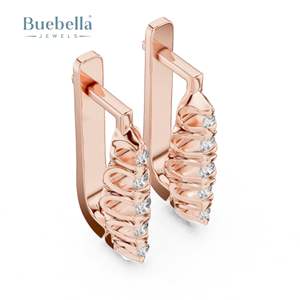 Pendientes de diamantes redondos de Plata de Ley 925 personalizados de alta calidad para mujer, joyería de moda - Product Image 2