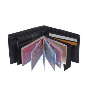 High Quality Genuine Leather Men's <b>Card</b> <b>Holder</b> <b>Wallet</b> Open Closure Waterproof Soft Coat Design - Product Image 2