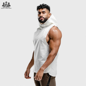 Men Sleeveless Solid Winter <b>Workout</b> <b>Hoodies</b> | 100% Cotton Gym Training Hoodie Vest | Private Label OEM Factory Wholesale - Product Image 3