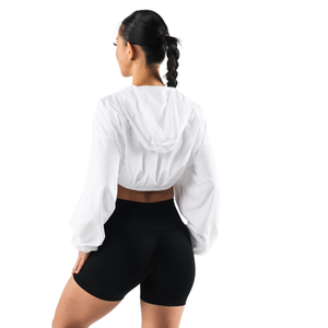 Veste coupe-vent courte en nylon pour femme, légère, avec fermeture éclair sur le devant, style sportif streetwear, idéale pour la gym, l'entraînement et les tenues décontractées - Product Image 5