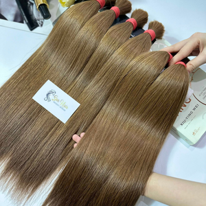 Best Selling Bulk 100% Natural Straight Shiny Smooth #<b>6</b> <b>Color</b> SDD Cuticle Aligned Human <b>Hair</b> Extensions Logo Wholesale Product - Product Image 1