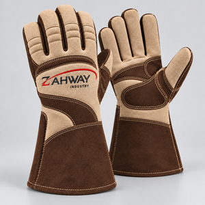 Gants de travail en cuir, longueur poignet, durables, style décontracté pour l'extérieur, impression par transfert thermique, gants de soudage de haute qualité pour unisexe - Product Image 6