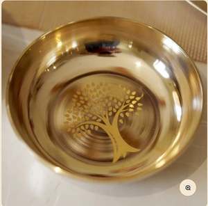 Kansa <b>Dinner</b> <b>Set</b> Engraved Glossy Pack of <b>6</b> Bring home the Brass Globe Kansa <b>Dinner</b> <b>Set</b> Engraved a pack of designed to enhance - Product Image 6