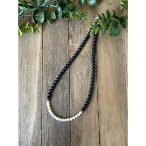 Collier en argent sterling avec perles d'eau douce et onyx - Product Image 5