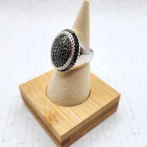 Anillo Halo de Aniversario de Plata 925 Original, Diamante de Corte Brillante de Moissanita Negra para Promesas de Boda, Regalo Fino Religioso - Product Image 3