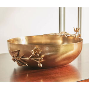 Diseño de rama de olivo, cuenco para servir alimentos de Metal plateado, cuenco decorativo hecho a mano para servir frutas para uso en ocasiones especiales - Product Image 5