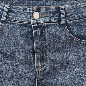 Pantalones cortos vaqueros ligeros hechos a medida para la venta en línea Pantalones cortos vaqueros hechos de algodón de la mejor calidad para mujer - Product Image 4