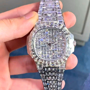 Top Qualité Nouvelle Mode Moissanite Clouté Britannique Fonction Personnalité En Acier Inoxydable Bande Hip Hop Montre - Product Image 3