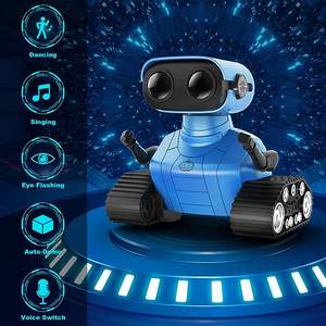 Robot de Juguete Electrónico RC para Niños, Mini Robot Transformable de Plástico con Ojos LED y Música, Kit de Chasis Incluido - Product Image 1