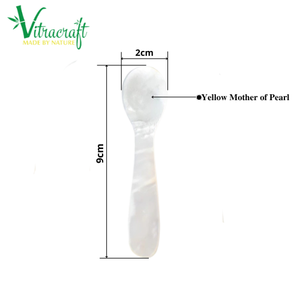 Cuillère en nacre jaune de qualité supérieure Cuillères à caviar de haute qualité Aide à préserver toute la saveur du caviar Taille 9cm - Product Image 6