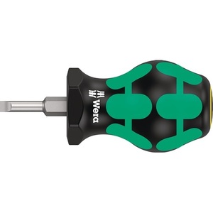 WERA 335 Stubby <b>Screwdriver</b> with 4mm Cutting Width 24.5mm Blade Length 2-Component Handle Round Blade - Product Image 1