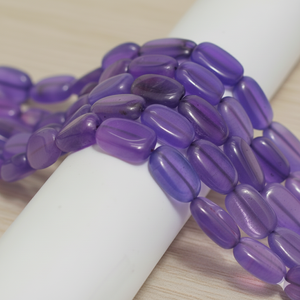 Cuentas de Jade Ovaladas de 14x8mm, Color Morado/Magenta, Cuentas para Bisutería, Fabricación de Joyas al por Mayor, Pulsera Hecha a Mano, Collar, Accesorio - Product Image 1