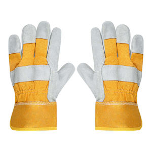 Guantes de soldadura de cuero de vaca de estilo corto negro de alta calidad Guantes DE TRABAJO protectores de seguridad de doble Palma al por mayor - Product Image 4
