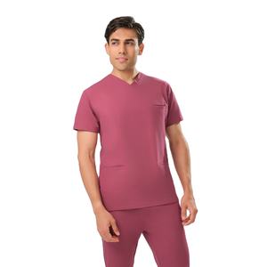 Haut de blouse médicale léger pour hommes, uniforme médical à manches courtes, tenue professionnelle pour clinique, fournisseur OEM sous marque privée - Product Image 1