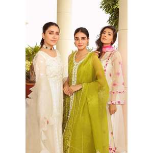 Pearl Essence Embroidered <b>Chiffon</b> Shirt Dupatta Pants Set - Product Image 6