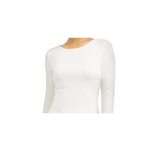 Abito da sera da donna Speechless sopra il ginocchio, glitterato, a maniche lunghe, con scollo gioiello, confortevole, aderente, con vita naturale, bianco, taglia 13 - Product Image 2