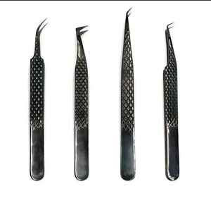 แหนบต่อขนตาแบบมืออาชีพ ปลายไฟเบอร์ทนทาน ความแม่นยำสูง ความยาว 10 มม. ด้ามจับรูปหัวใจ สีดำสนิท สแตนเลสแบบกำหนดเอง - Product Image 3