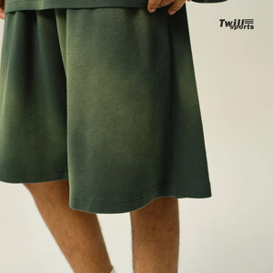 Pantalones Cortos de Lona Verdes Twillsports para Hombre, Lavado Ácido, Bolsillos Traseros, Verano, Estilo Urbano, Antiarrugas, Secado Rápido, Venta al por Mayor OEM Personalizados - Product Image 5
