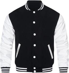 Veste bomber en cuir et laine de haute qualité, fabrication OEM, unisexe, possibilité de personnaliser le logo, style baseball, vêtements d'extérieur tendance pour le collège - Product Image 6