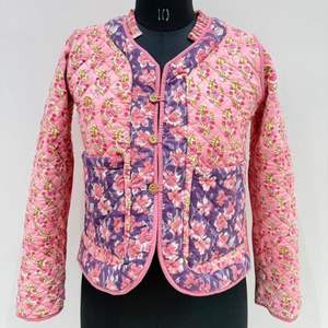 Chaqueta Acolchada de Algodón Vintage Hecha a Mano, Chaqueta Jaipuri de Algodón Vintage de Manga Larga - Product Image 1