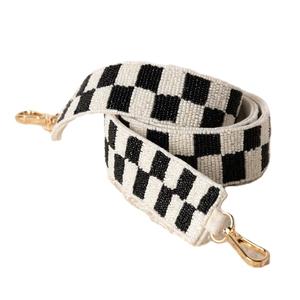 Bandoulière de mode faite de perles de rocaille et de tissu broderie à la main sangle perlée avec crochets pour femmes sacs à main - Product Image 1