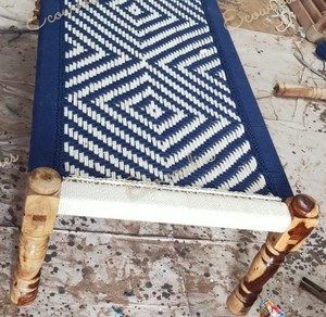 เตียงผ้าฝ้ายและปอกระเจาผ้าถักด้วยมือแข็งแรงทนทานสำหรับคอนโซลแบบฝังกระดูก - Product Image 6