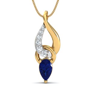 Colgante Boho de Latón con Zirconia Azul Entrelazada, Chapado en Oro de 18k, Clásico y Delicado, Venta al por Mayor para Mujer - Product Image 5