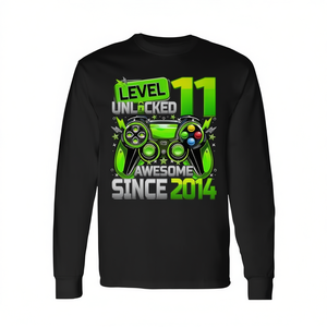 Camiseta de manga larga con diseño de videojuego Level 11 Unlocked, impresionante desde 2014, regalo de cumpleaños para niños - Product Image 2