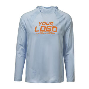 Séchage rapide à manches longues Performance personnalisée Uv hommes protection Uv sweats à capuche de pêche vêtements chemises de pêche à manches longues avec sweats à capuche - Product Image 3