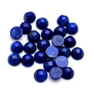 25 Pcs Natural Lapis Lazuli 4mm Round Rosecut 3mm Thick Gemstone 4.35 Cts Iroc sales High quality loose stone circle faceted cab