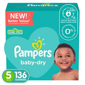 Pañales Pampers Swaddlers para recién nacidos, tamaño 0, 128 unidades, pañal de algodón suave para bebés, antifugas para bebés - Product Image 3