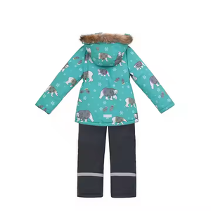 Conjunto de Chaqueta y Pantalones de Invierno para Niños, Unisex, Impermeable, Transpirable, 100% Poliéster, Desmontable, Venta al Por Mayor - Product Image 2