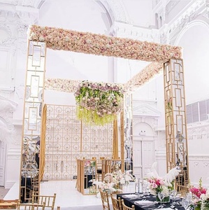 Mandap de mariage extérieur Bollywood avec dôme, nouveau style tendance, scène Punjabi Lavaan, meilleur mandap doré au Canada pour les événements mondiaux, Chicago - Product Image 2