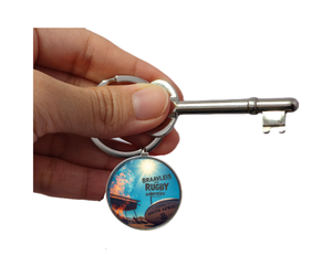 Recuerdos de Sudáfrica, Llavero de Acero Inoxidable con Diseño de Balón de Rugby Braaivleis, Sunnyskies, Regalo Nacional - Product Image 4