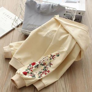 2025 printemps automne à manches longues fleur brodé sweat à capuche pour les filles - Product Image 2