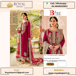 Lancement d'une nouvelle collection exclusive de costumes de travail à broderie lourde en fausse georgette par Royal Export - Product Image 3