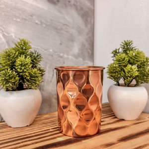 Verre de gobelet de diamant poli brillant de cuivre pur de conception la plus récente la plus vendue pour la déco de taille personnalisée de navire de cuivre soucieux de la santé - Product Image 1