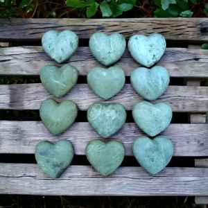 Juego de decoración para el hogar de 12 Esteatita natural, corazones de amor, artesanías indias artesanales grabadas a mano, exhibiciones de regalos modernas de lujo antiguas - Product Image 3