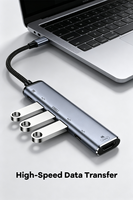 Station d'accueil USB-C 5-en-1 : Hub multiport USB 3.1/2.0 avec sortie 4K et charge PD 100W