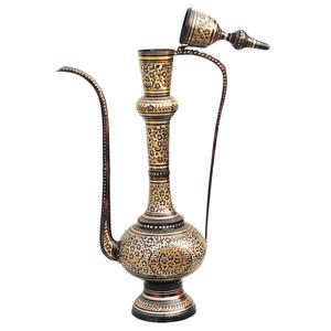 Surahi vintage de haute qualité en laiton pur avec gravure, finition polie et peinture noire, article de cuisine antique arabe - Product Image 1