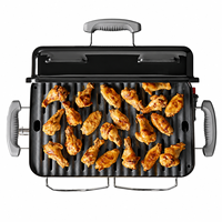 Barbecue à gaz portable moderne de qualité supérieure en métal thermolaqué avec pieds pliables pour table, idéal pour l'extérieur